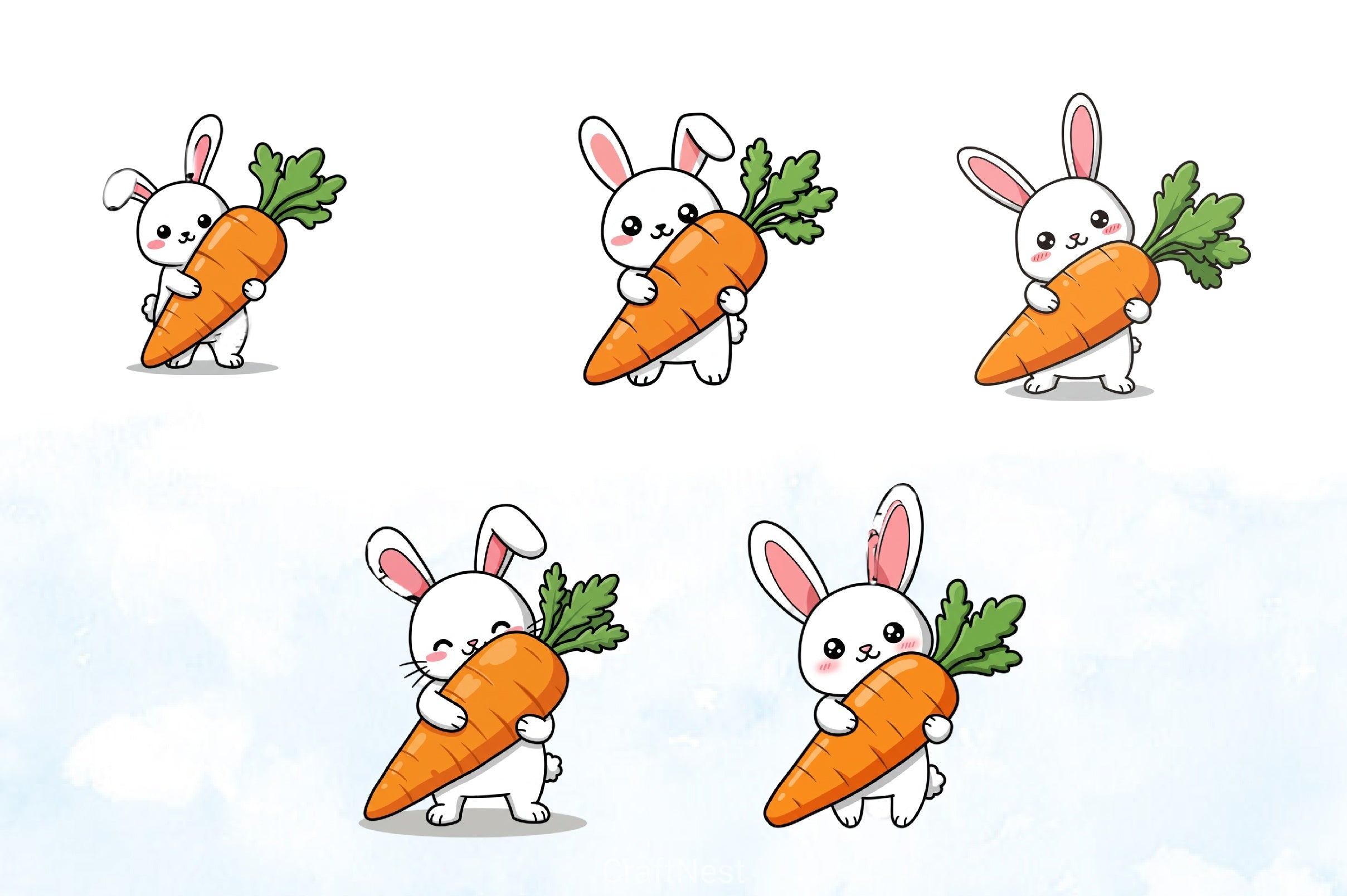 Bunny Spring Easter Clipart Bundle - CraftNest - Digital Crafting and Art