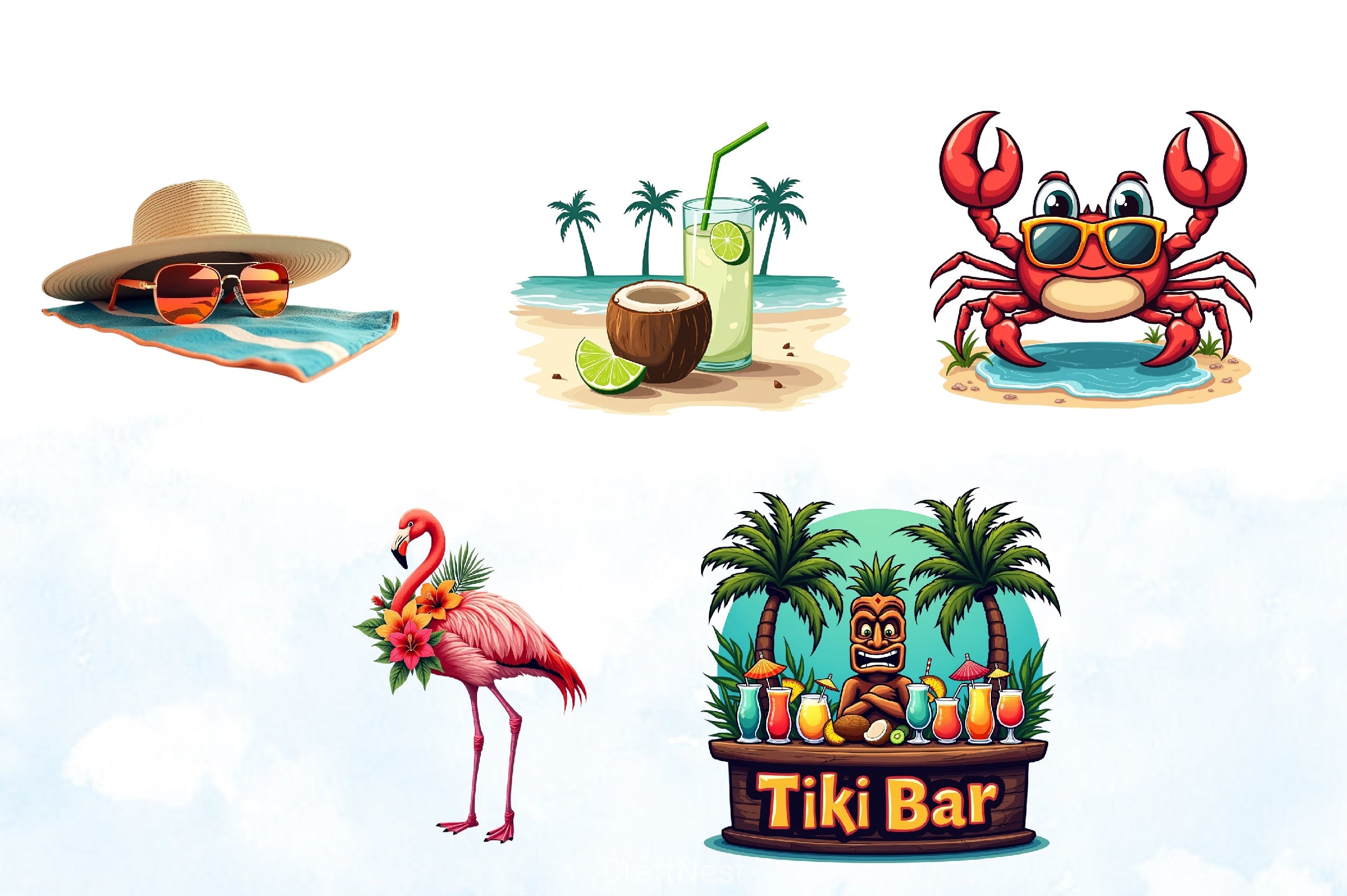 Hawaiian Summer Clipart Bundle 2 - CraftNest - Digital Crafting and Art
