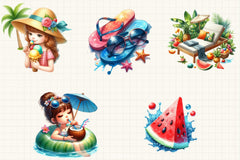 Summer Pool Day Clipart Bundle - CraftNest - Digital Crafting and Art