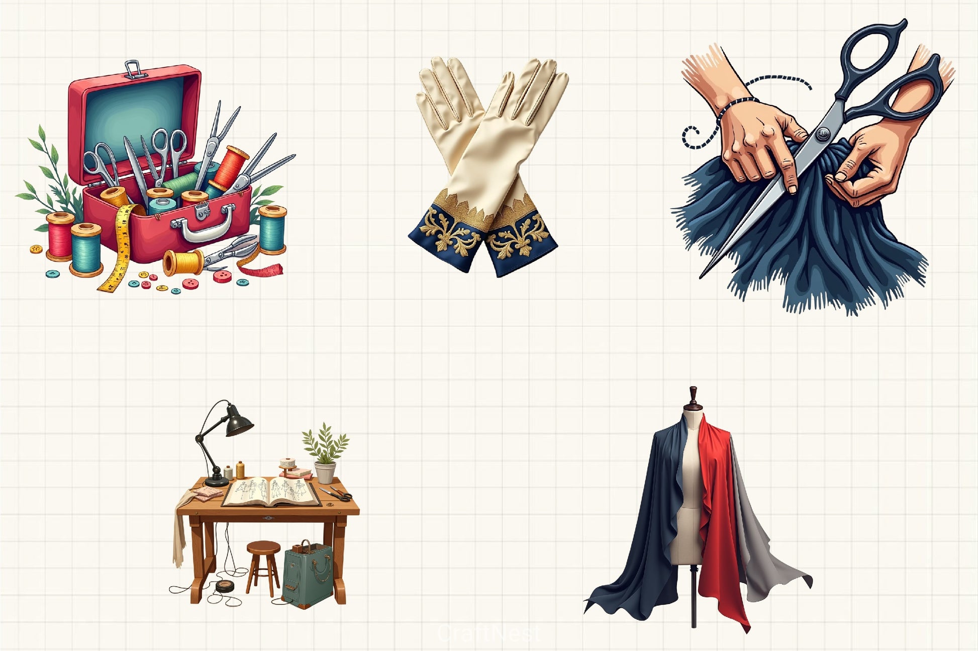 Tailor Clipart Bundle - CraftNest - Digital Crafting and Art