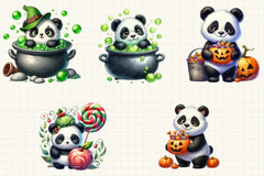 Halloween Panda Clipart Bundle 32 - CraftNest - Digital Crafting and Art