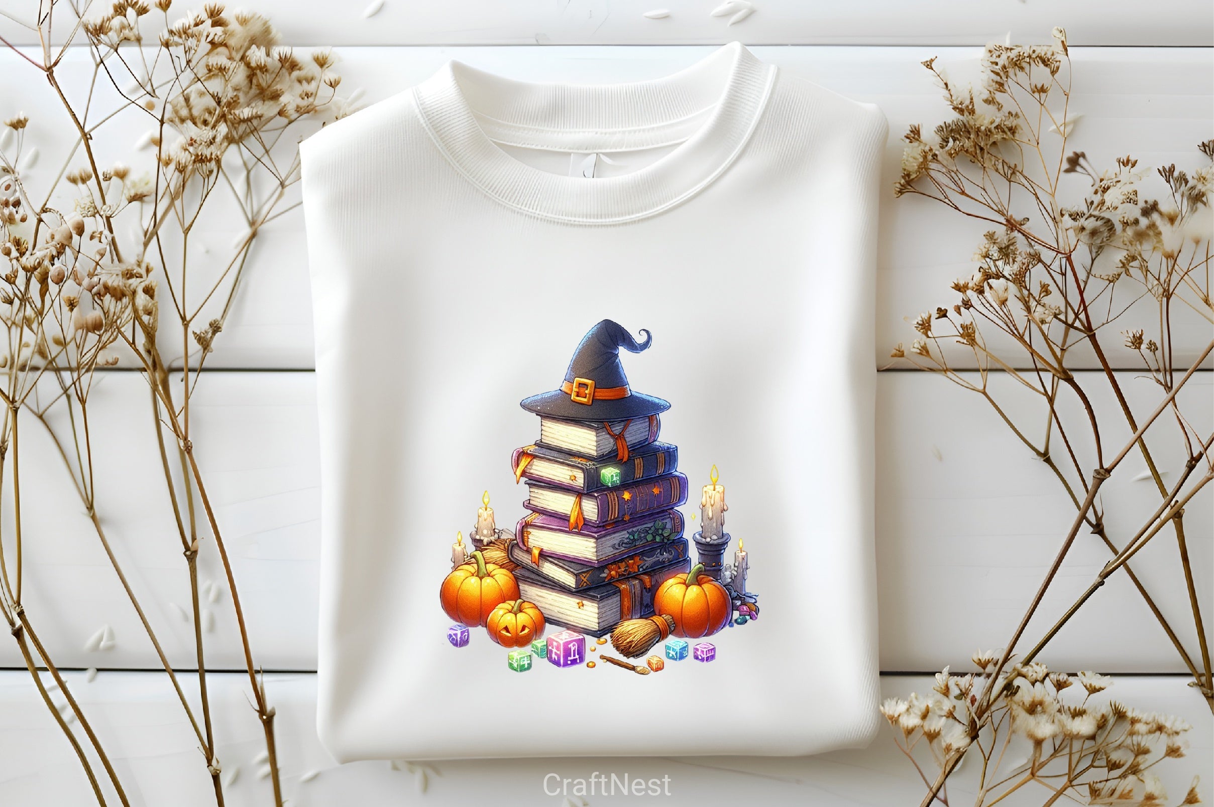 Books & Halloween Clipart Bundle - CraftNest - Digital Crafting and Art