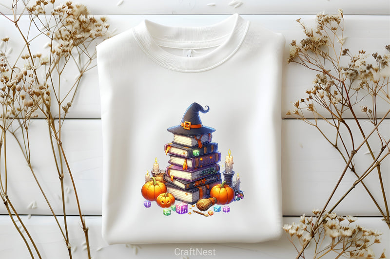 Books & Halloween Clipart Bundle - CraftNest - Digital Crafting and Art