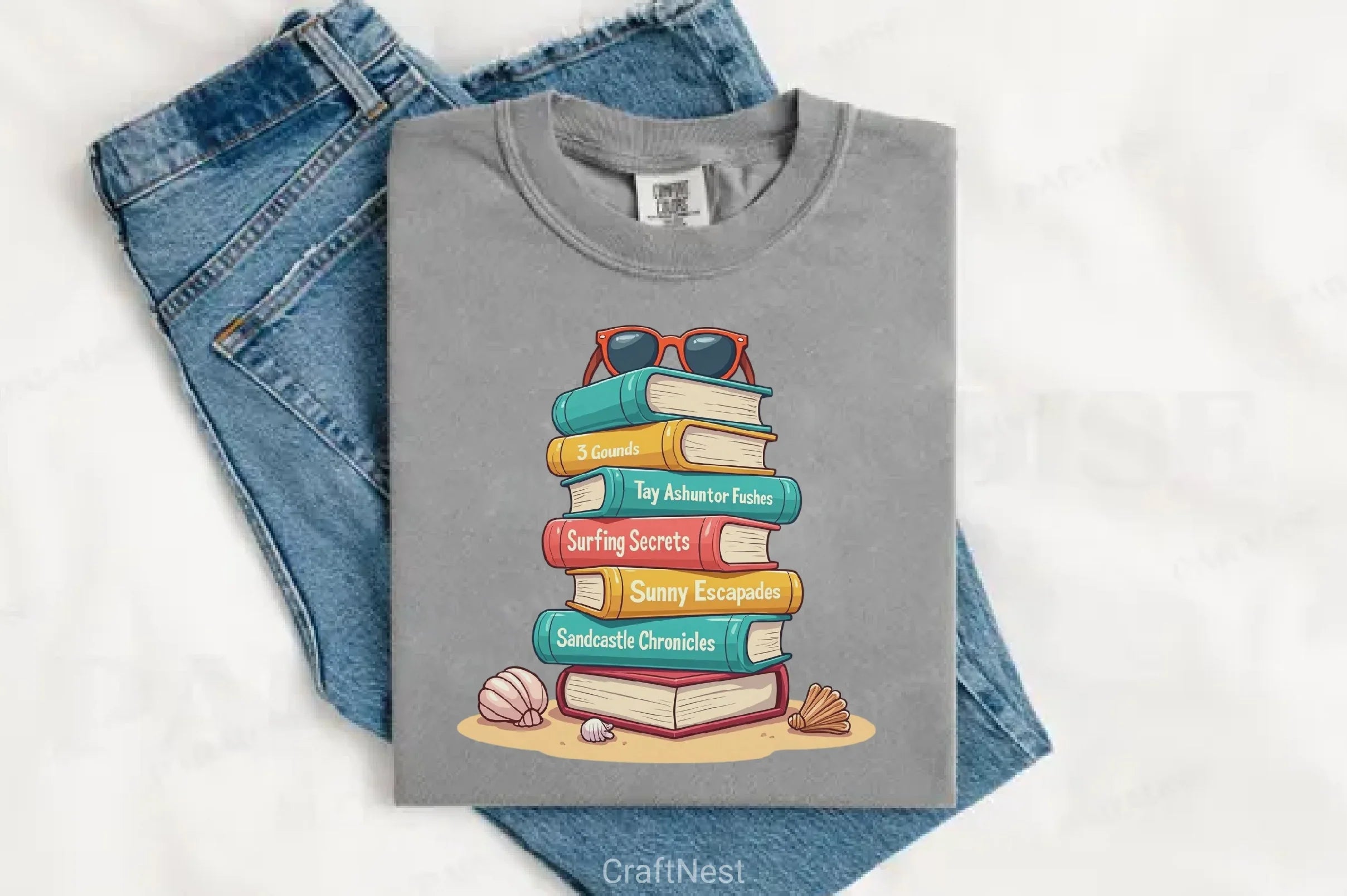 Summer Book Stack Clipart Bundle