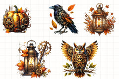Steampunk Autumn Clipart Bundle - CraftNest - Digital Crafting and Art