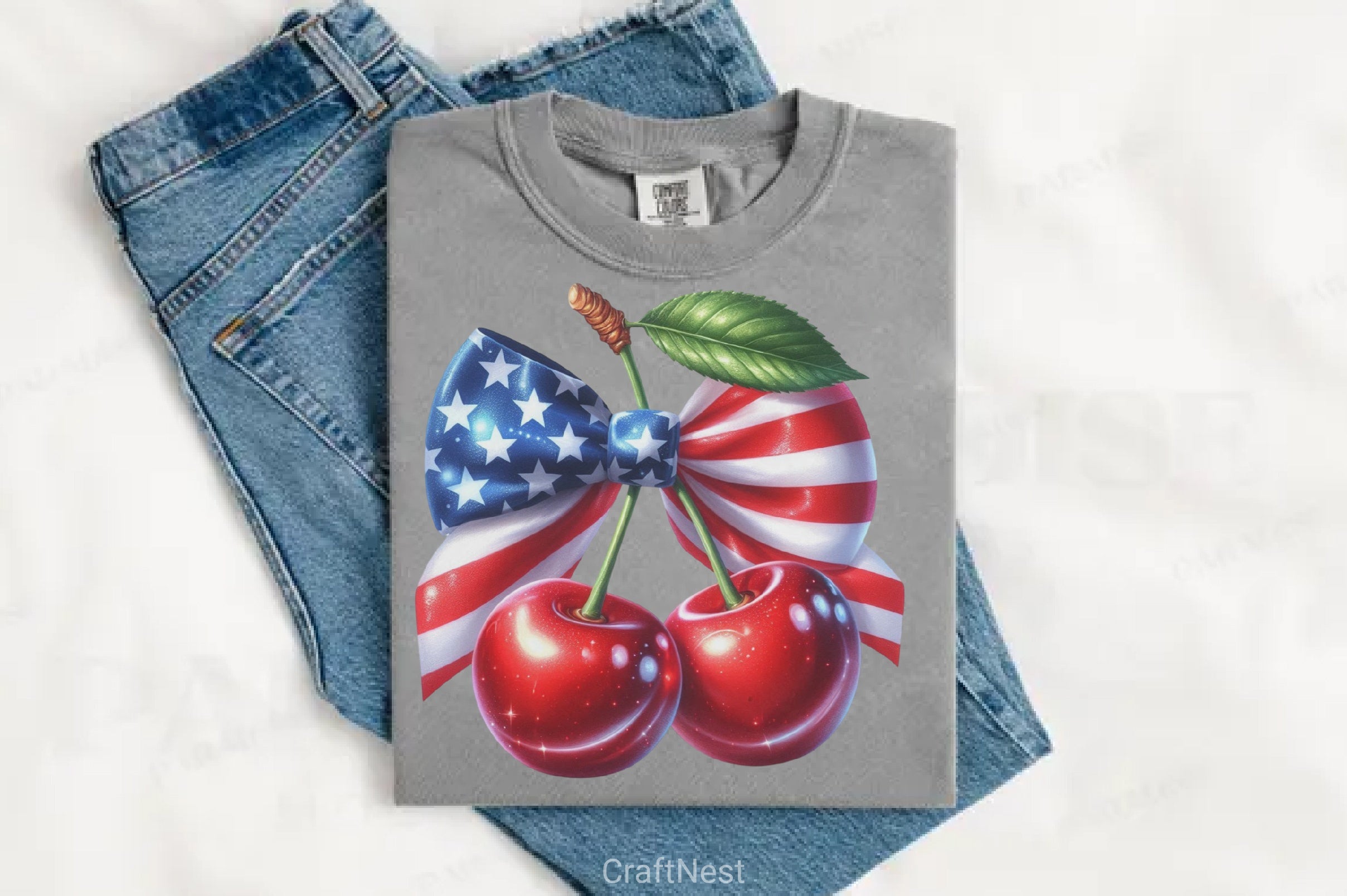 4th of July Cherry Bow Clipart Bundle 4 - CraftNest - Digital Crafting and Art