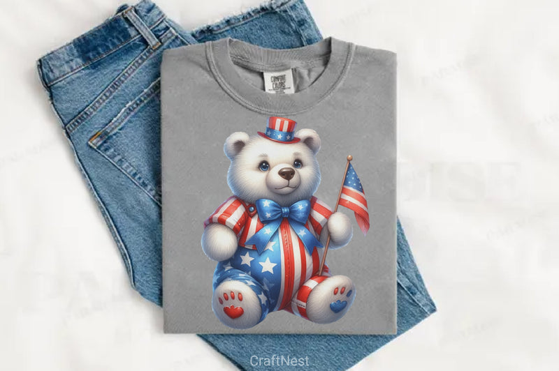 4th of July Bear Clipart Bundle - CraftNest - Digital Crafting and Art