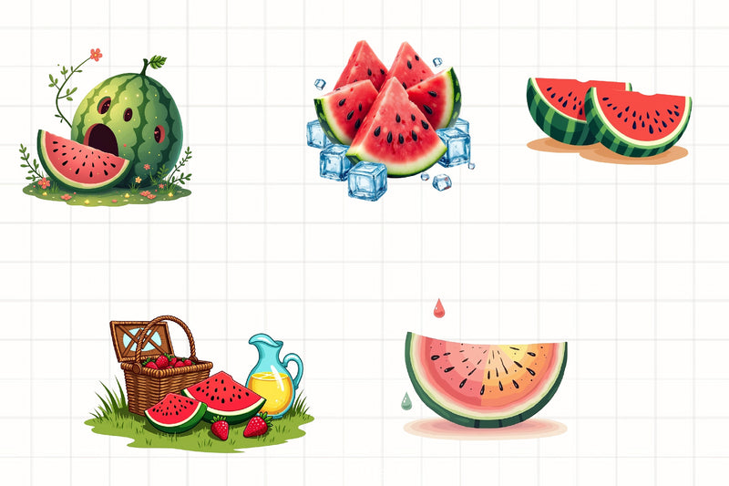 Summer Watermelon Clipart Bundle 32 - CraftNest - Digital Crafting and Art