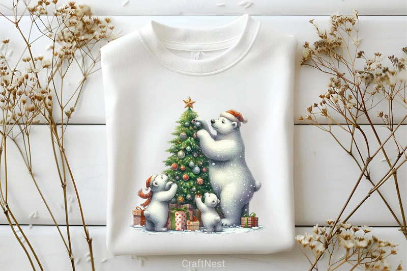 Christmas Polar Bear Clipart Bundle - CraftNest - Digital Crafting and Art