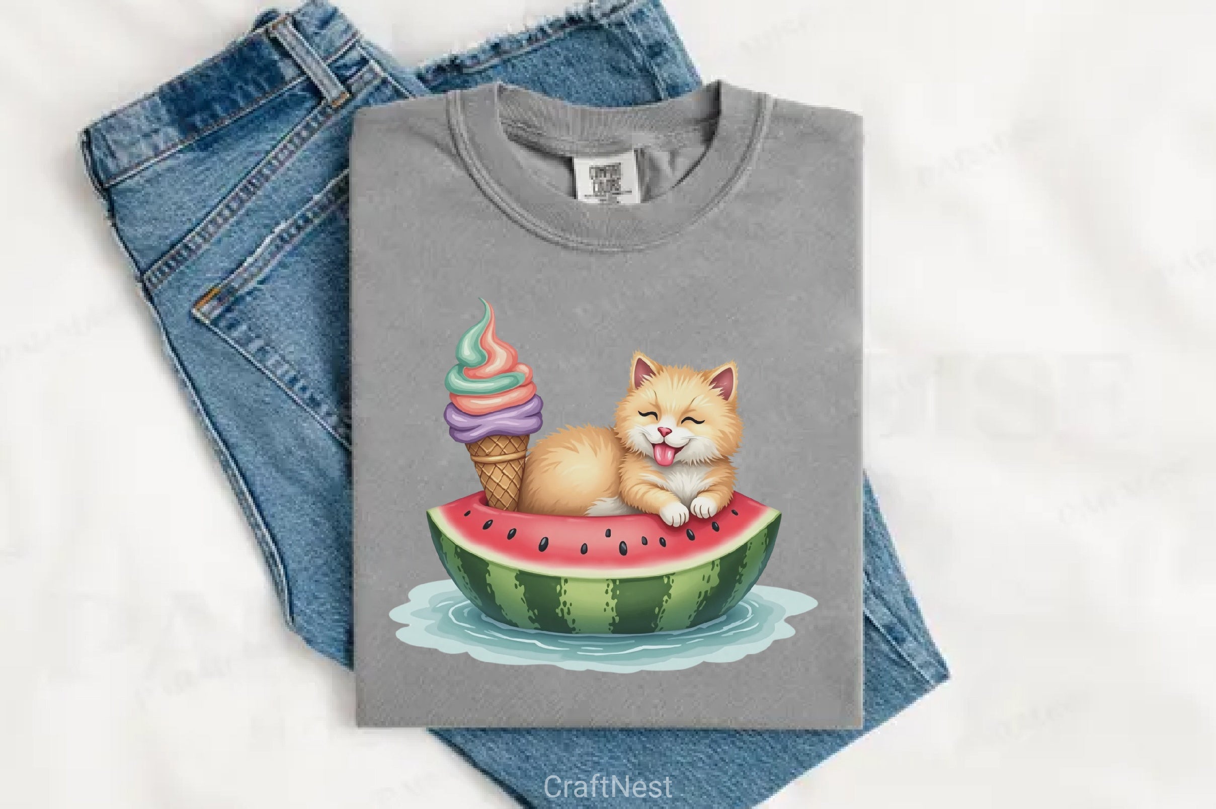 Funny Summer Cats Clipart Bundle - CraftNest - Digital Crafting and Art