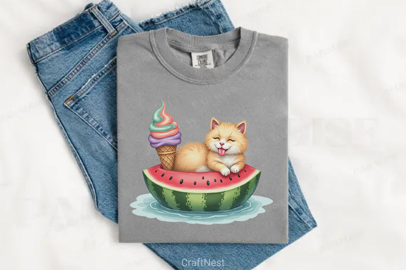 Funny Summer Cats Clipart Bundle - CraftNest - Digital Crafting and Art