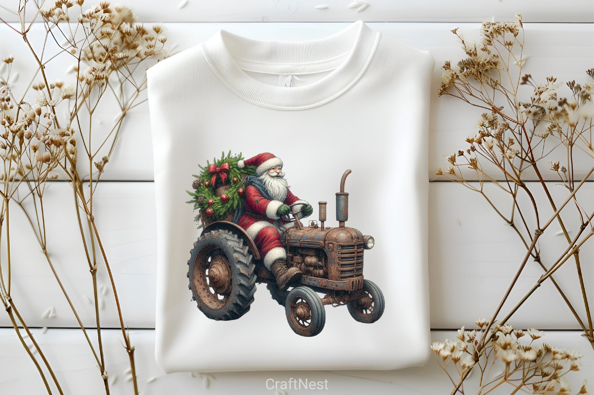 Christmas Santa Tractor Clipart Bundle - CraftNest - Digital Crafting and Art