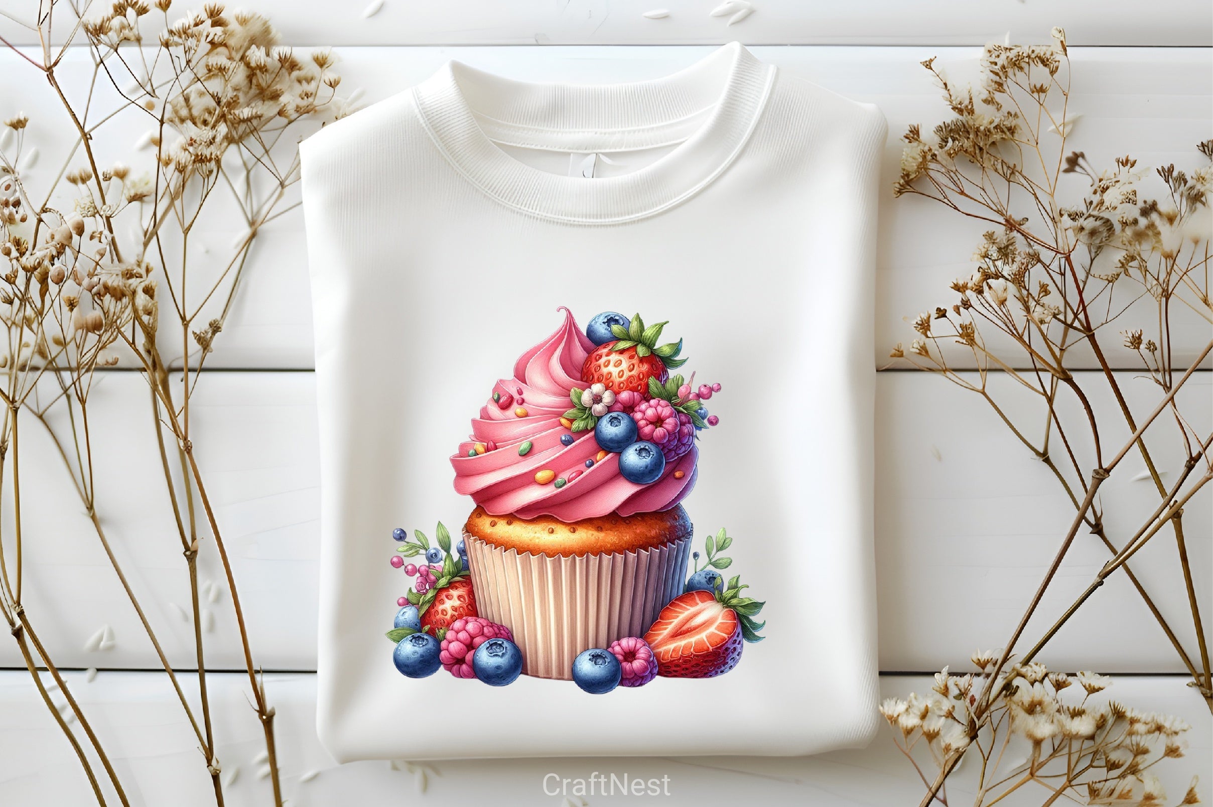 Fruits Cupcakes Clipart Bundle - CraftNest - Digital Crafting and Art