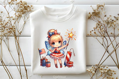 4th July Chibi Fairy Clipart Bundle - CraftNest - Digital Crafting and Art