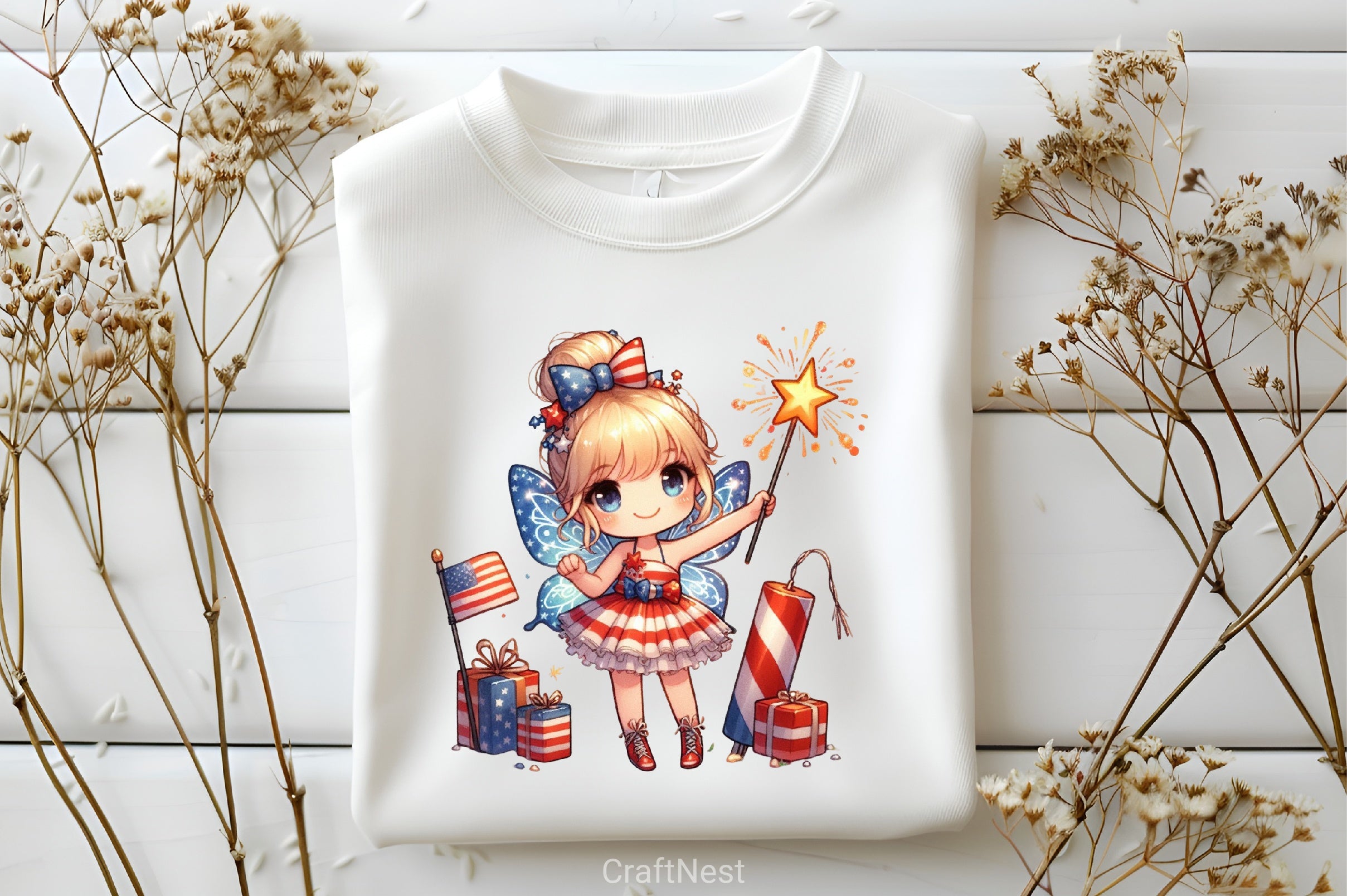 4th July Chibi Fairy Clipart Bundle - CraftNest - Digital Crafting and Art