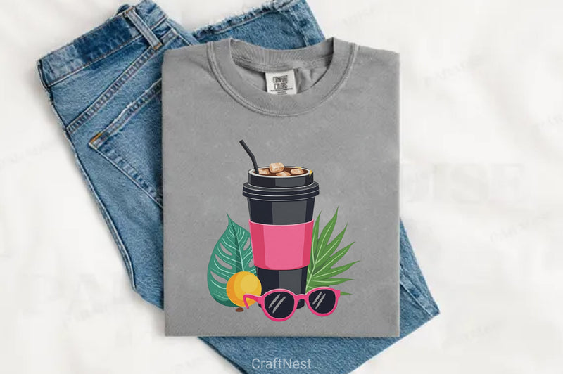 Black & Pink Summer Clipart Bundle - CraftNest - Digital Crafting and Art