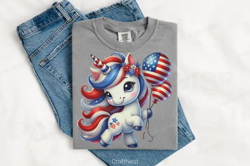 4th of July Unicorns Clipart Bundle - CraftNest - Digital Crafting and Art