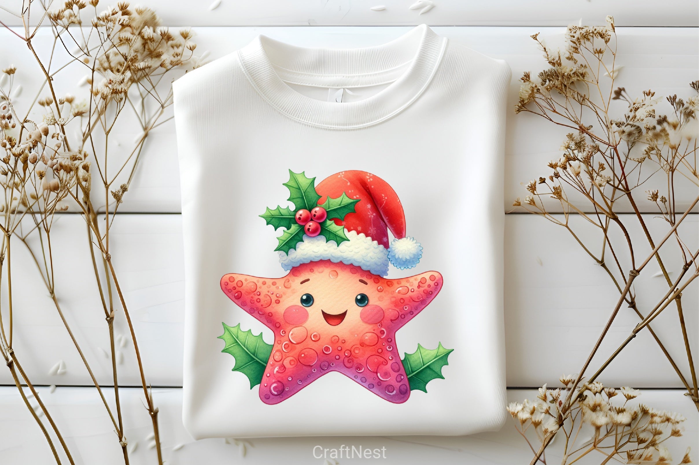 Funny Christmas Sea Star Clipart Bundle - CraftNest - Digital Crafting and Art