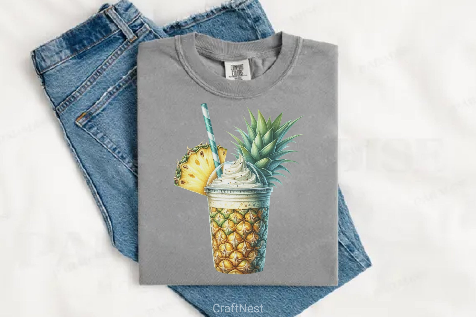 Summer Tropical Smoothie Cup Clipart Bundle - CraftNest - Digital Crafting and Art