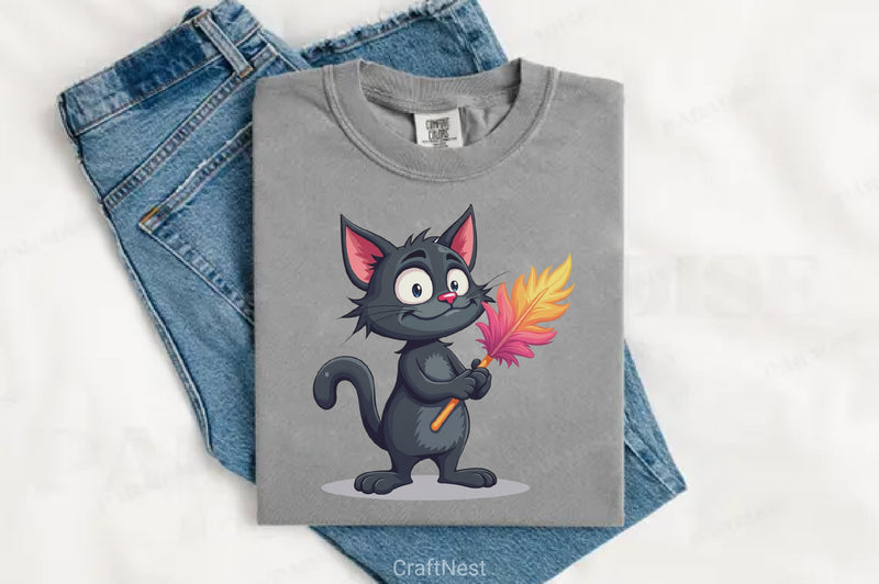 Funny Black Cat Clipart Bundle - CraftNest - Digital Crafting and Art