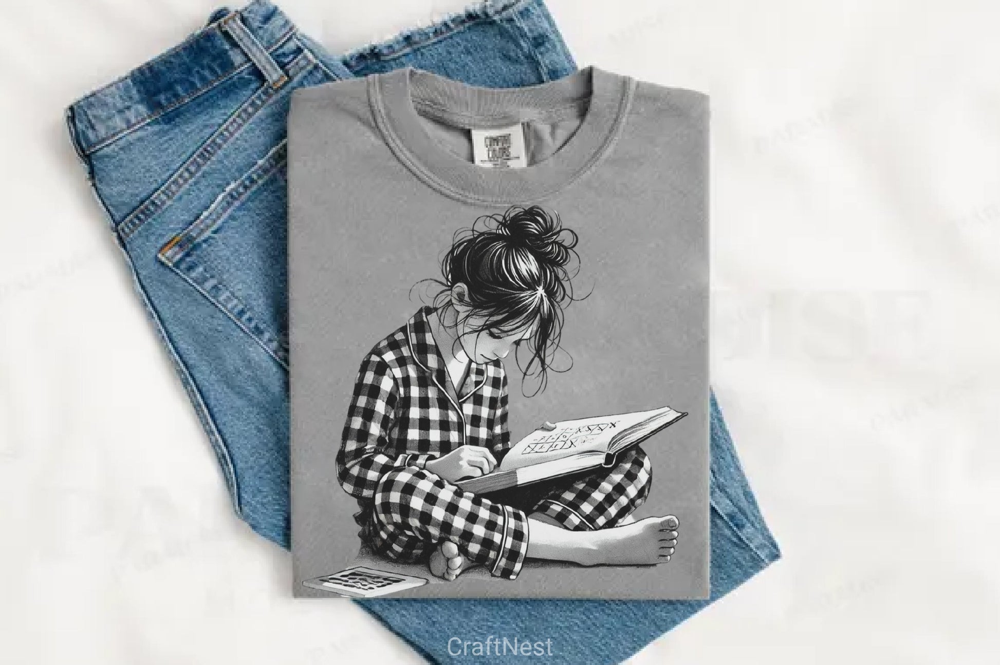 Black & White Reading Day Clipart Bundle - CraftNest - Digital Crafting and Art