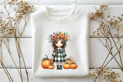 Girls Fall Flowers Clipart Bundle - CraftNest - Digital Crafting and Art