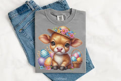 Easter Highland Cow Clipart Bundle 9 - CraftNest - Digital Crafting and Art