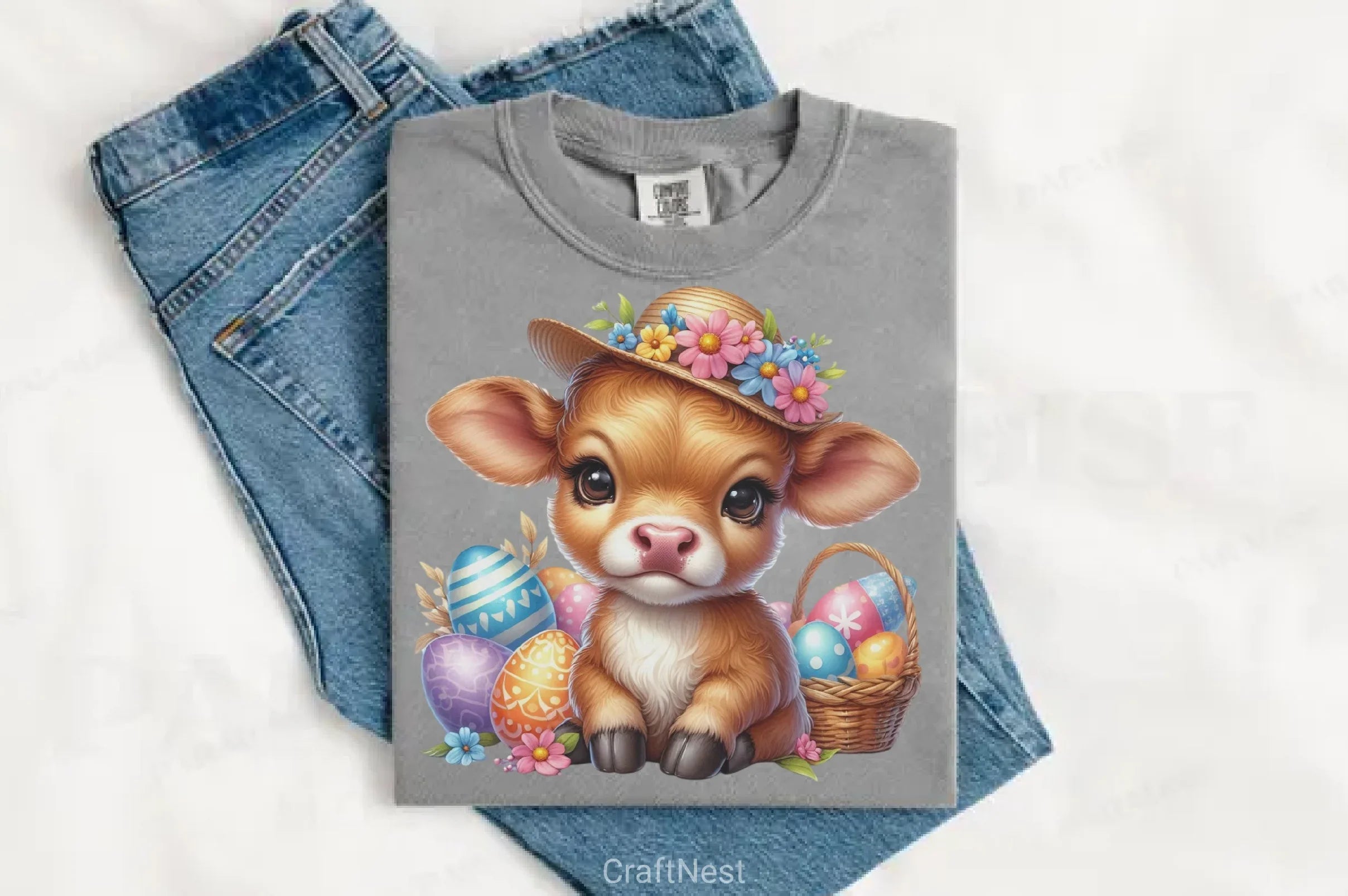 Easter Highland Cow Clipart Bundle 9 - CraftNest - Digital Crafting and Art