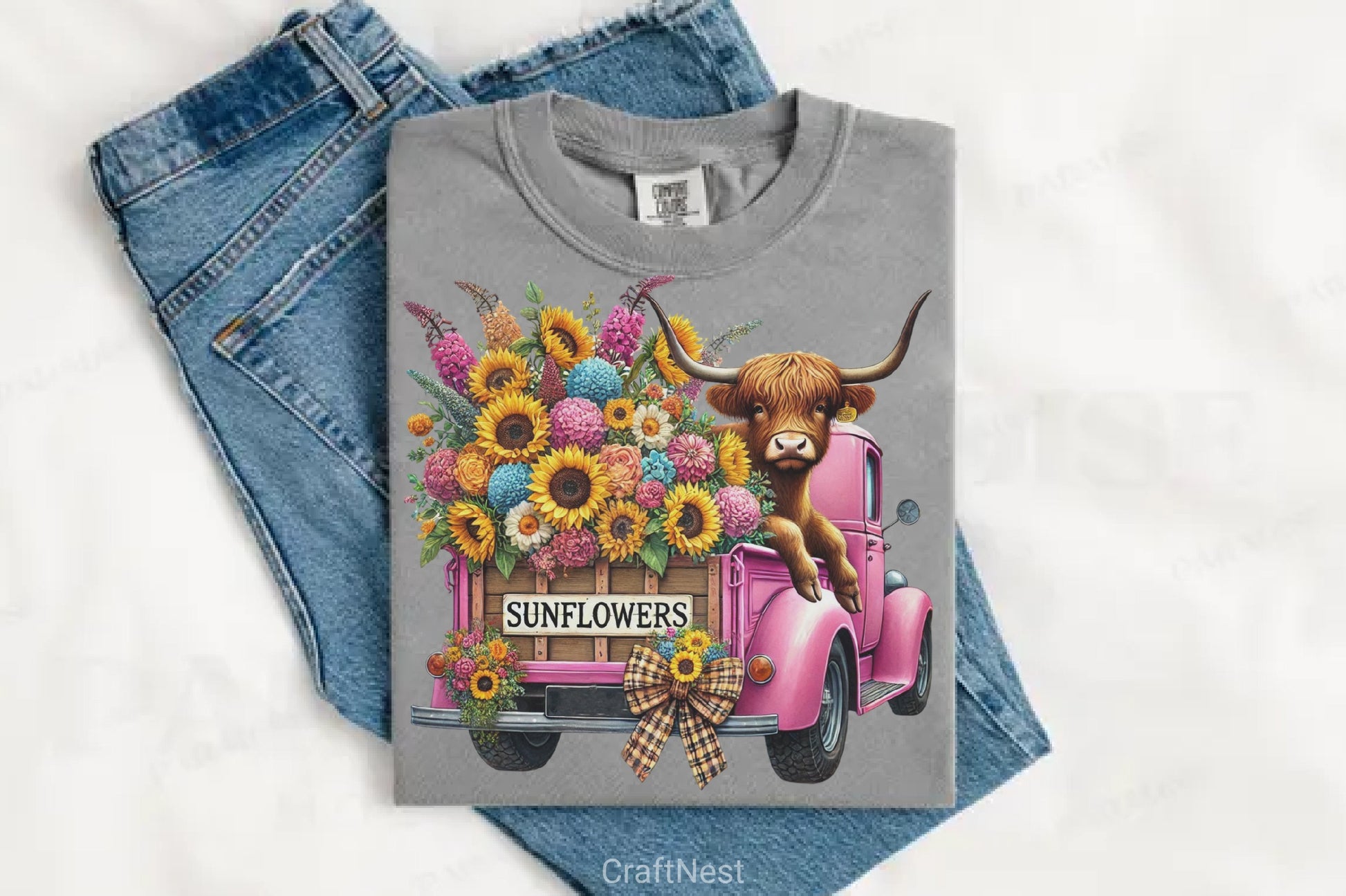 Sunflower Highland Cow Clipart Bundle 2 - CraftNest - Digital Crafting and Art