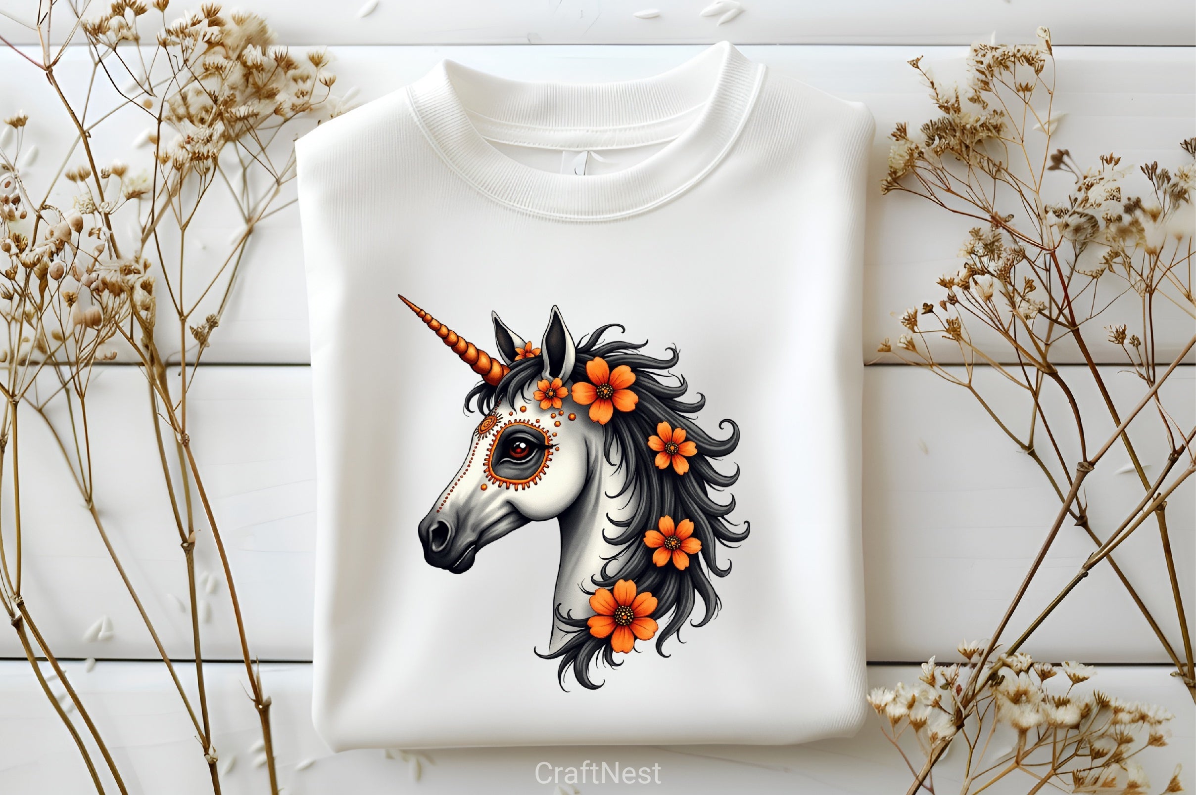 Halloween Sugar Skull Unicorn Clipart Bundle - CraftNest - Digital Crafting and Art