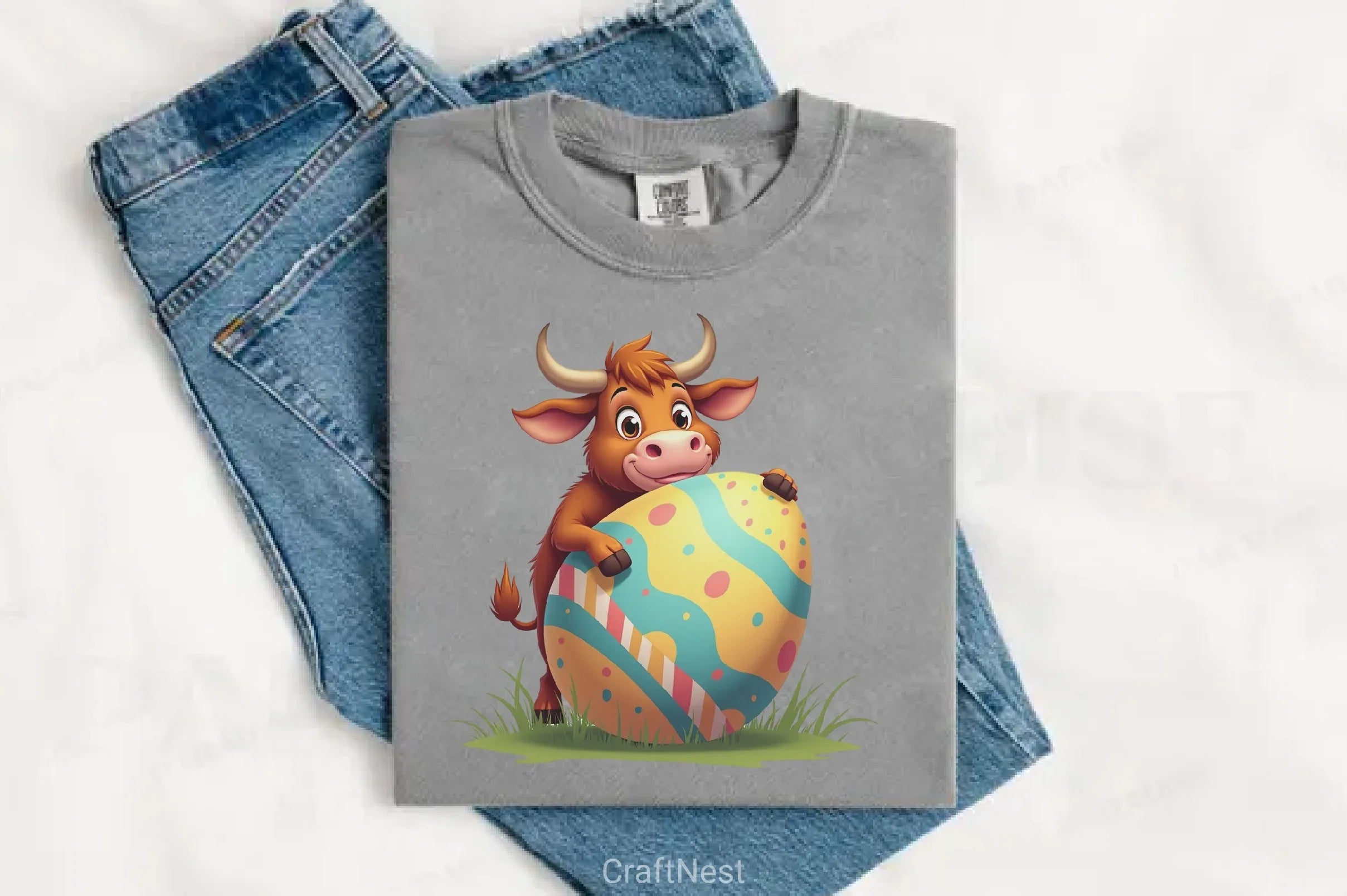 Easter Highland Cow Clipart Bundle - CraftNest - Digital Crafting and Art