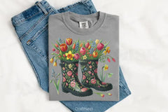 Spring Boots Flowers Clipart Bundle - CraftNest - Digital Crafting and Art