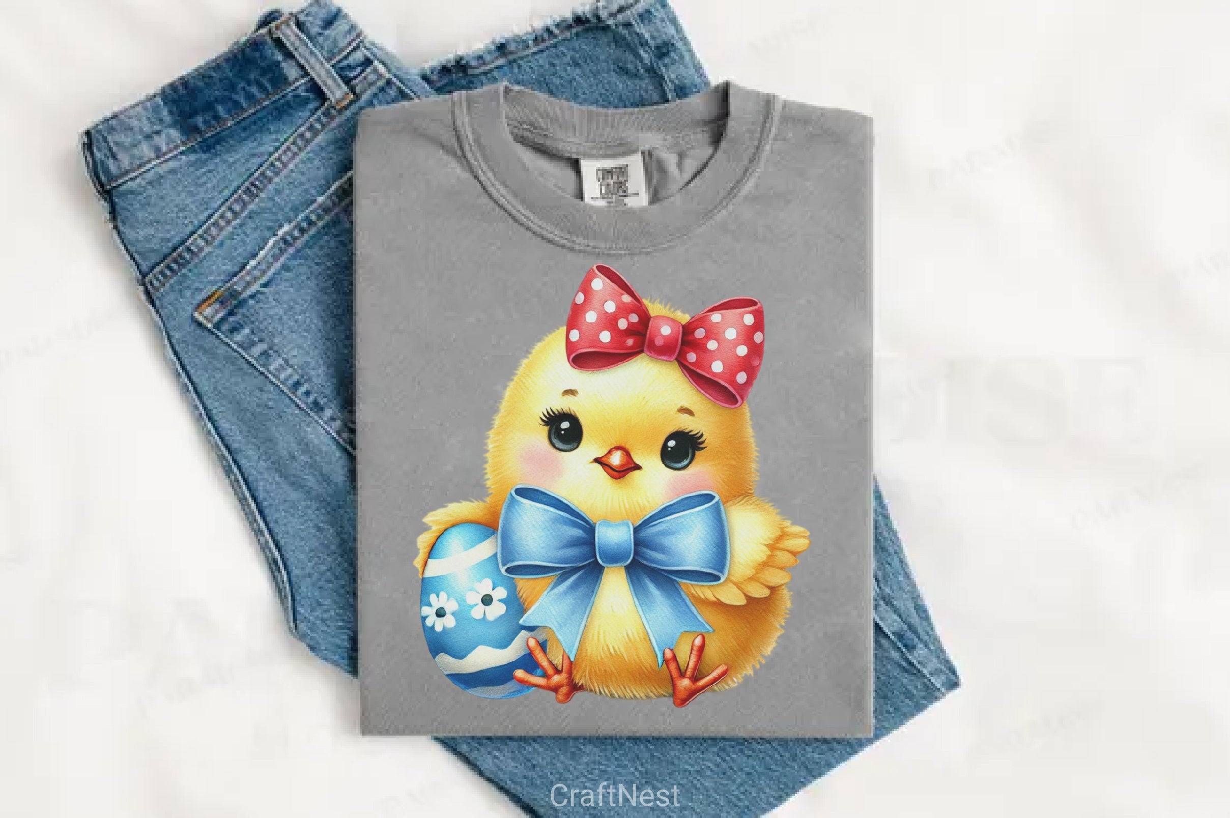 Yellow Easter Gingham Ceramic Clipart Bundle - CraftNest - Digital Crafting and Art