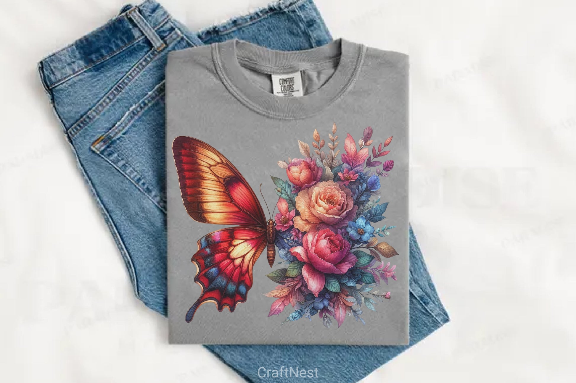 Butterfly Flowers Clipart Bundle 10 - CraftNest - Digital Crafting and Art