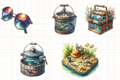 Summer Fishing Clipart Bundle - CraftNest - Digital Crafting and Art