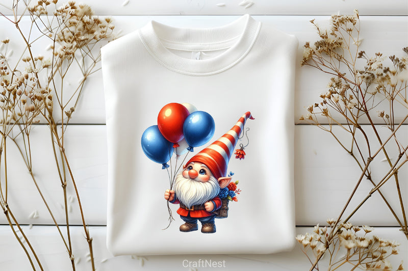 Gnome USA Flag Patriotic Clipart Bundle - CraftNest - Digital Crafting and Art