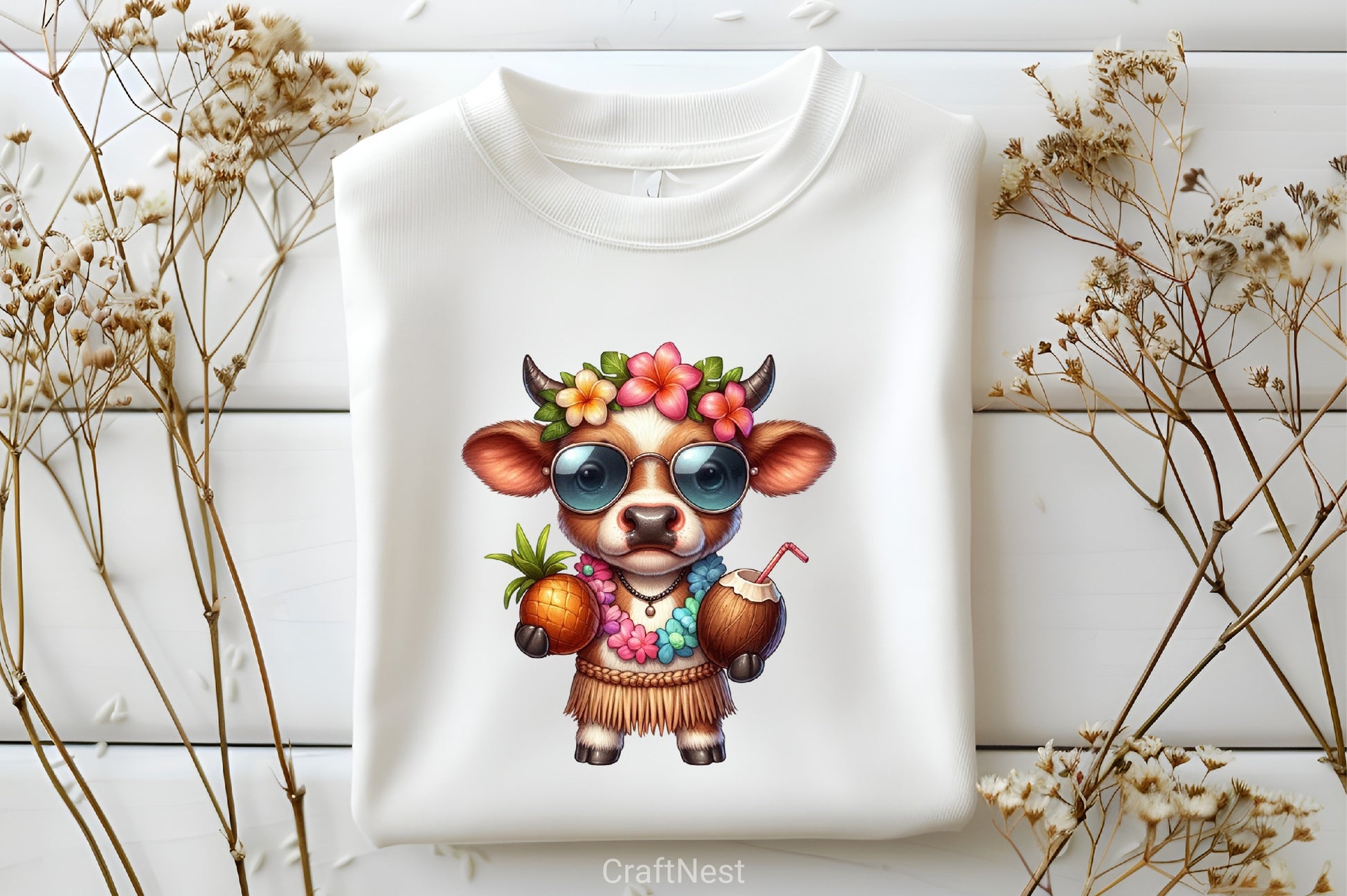 Hawaii Funny Cows Clipart Bundle - CraftNest - Digital Crafting and Art