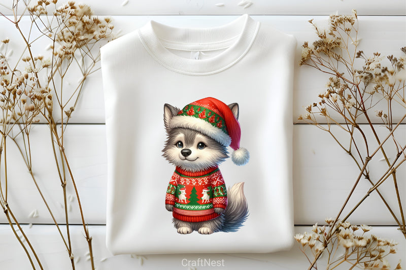 Funny Christmas Wolf Clipart Bundle - CraftNest - Digital Crafting and Art