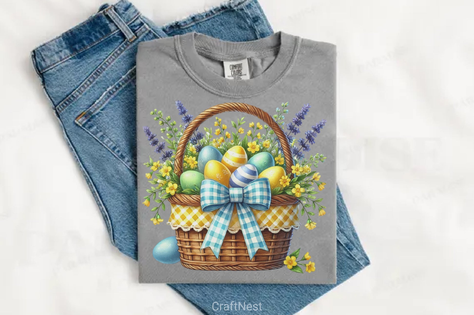 Yellow Easter Gingham Clipart Bundle 6 - CraftNest - Digital Crafting and Art