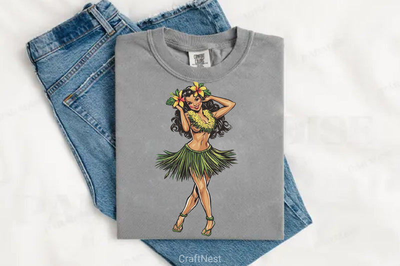 Pin Up Hula Girl Clipart Bundle 3 - CraftNest - Digital Crafting and Art