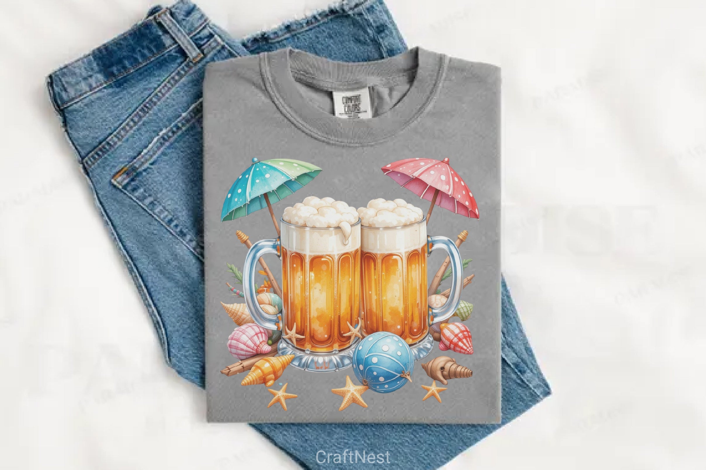 Vintage Summer Beer Clipart Bundle - CraftNest - Digital Crafting and Art