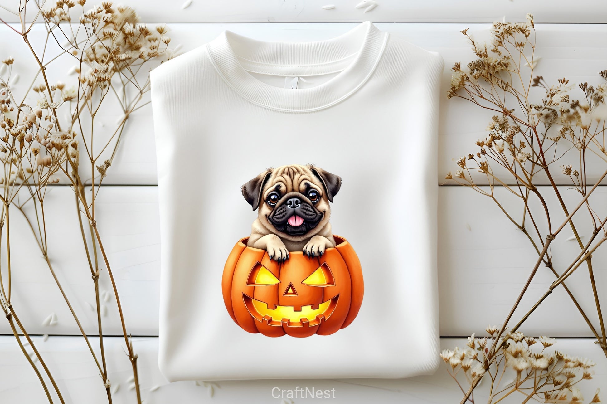 Halloween Pug Clipart Bundle - CraftNest - Digital Crafting and Art