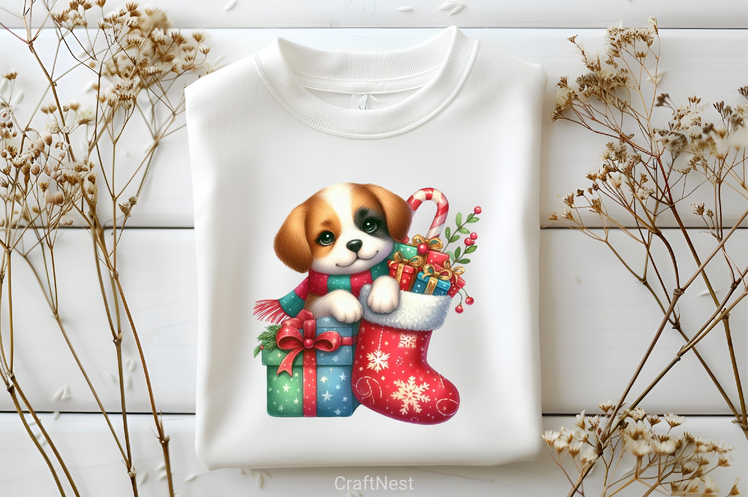 Christmas Puppy Clipart Bundle - CraftNest - Digital Crafting and Art