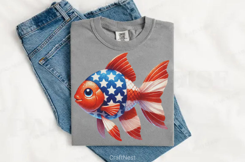 Patriotic Fish Clipart Bundle - CraftNest - Digital Crafting and Art
