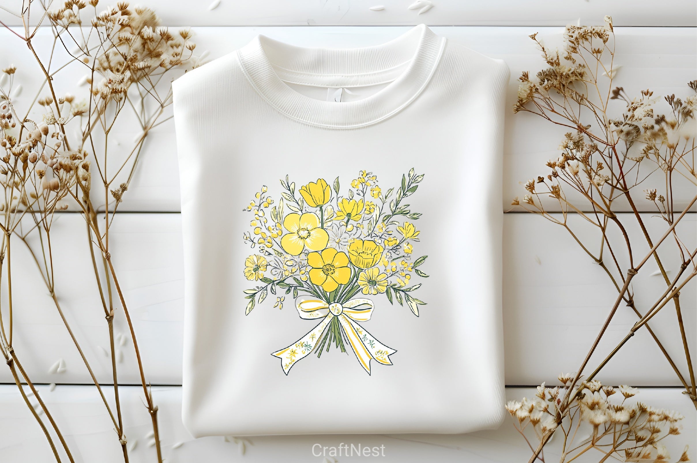 Yellow Chinoiserie Mother's Day Clipart Bundle - CraftNest - Digital Crafting and Art