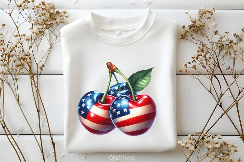 Patriotic America Cherries Clipart Bundle - CraftNest - Digital Crafting and Art