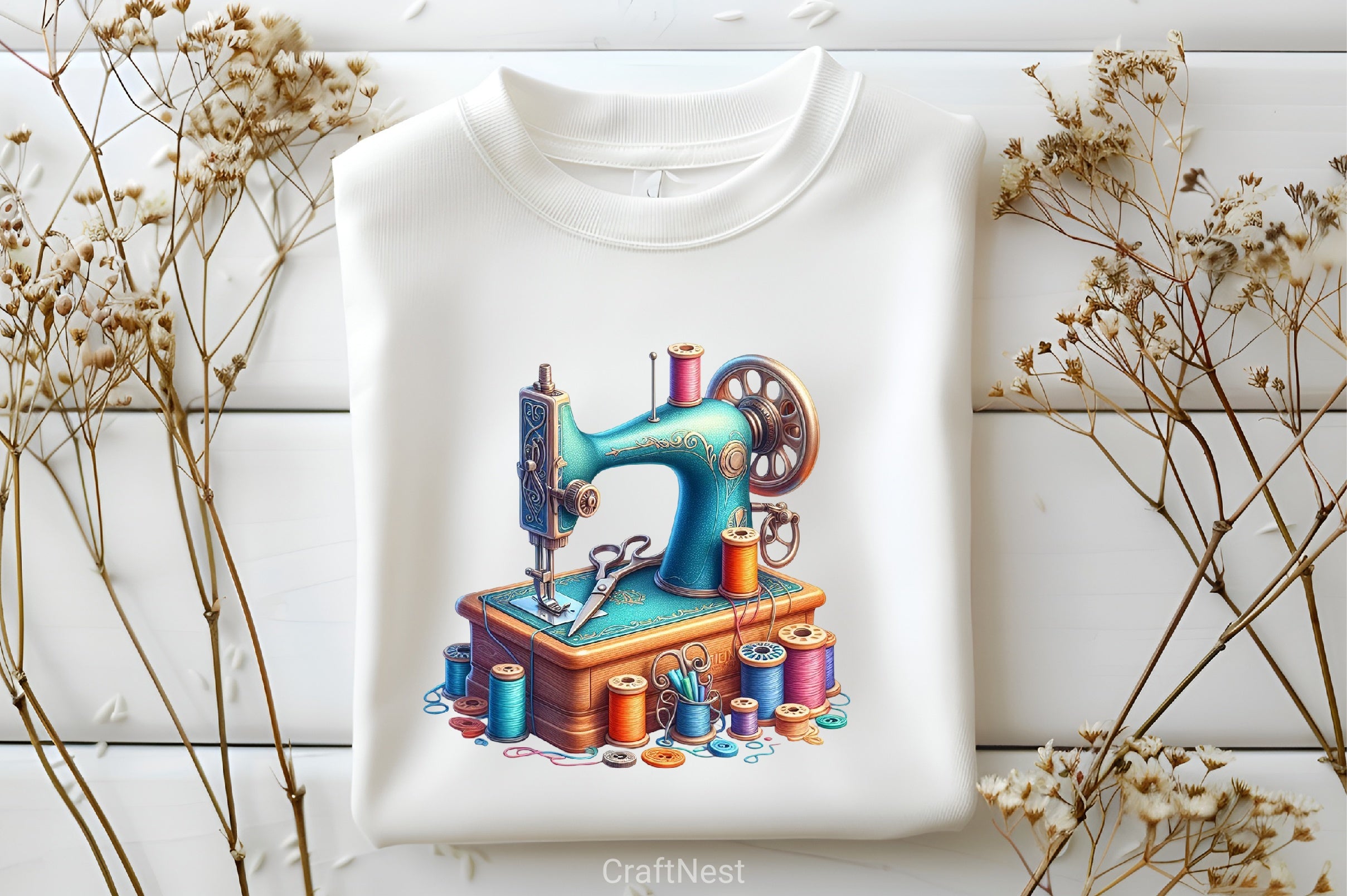 Vintage Sewing Machine Clipart Bundle 5 - CraftNest - Digital Crafting and Art