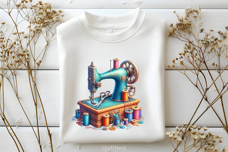 Vintage Sewing Machine Clipart Bundle 5 - CraftNest - Digital Crafting and Art