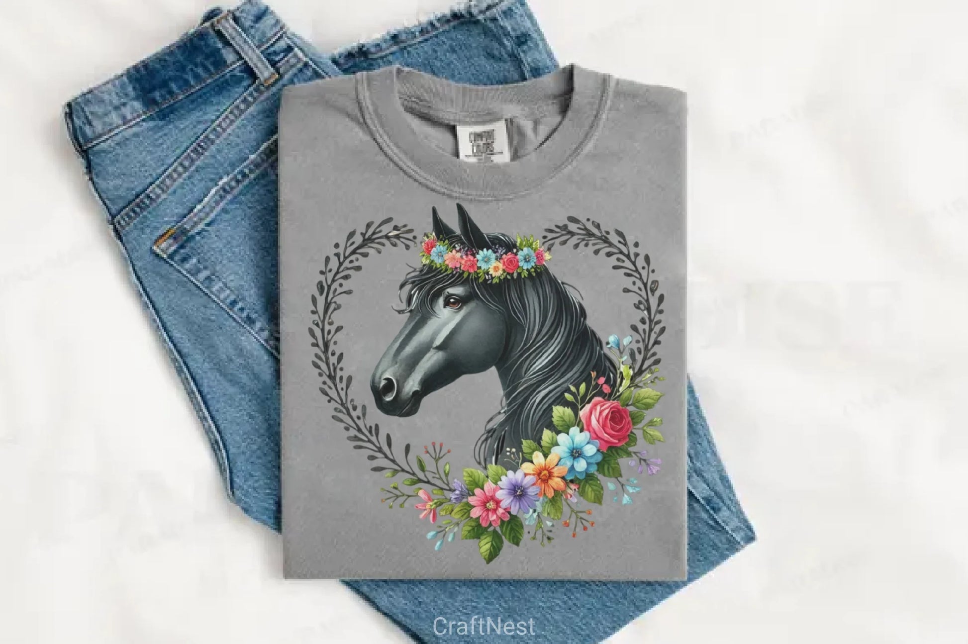 Spring Black Wolf Clipart Bundle 3 - CraftNest - Digital Crafting and Art