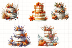 Fall Wedding Cake Clipart Bundle - CraftNest - Digital Crafting and Art